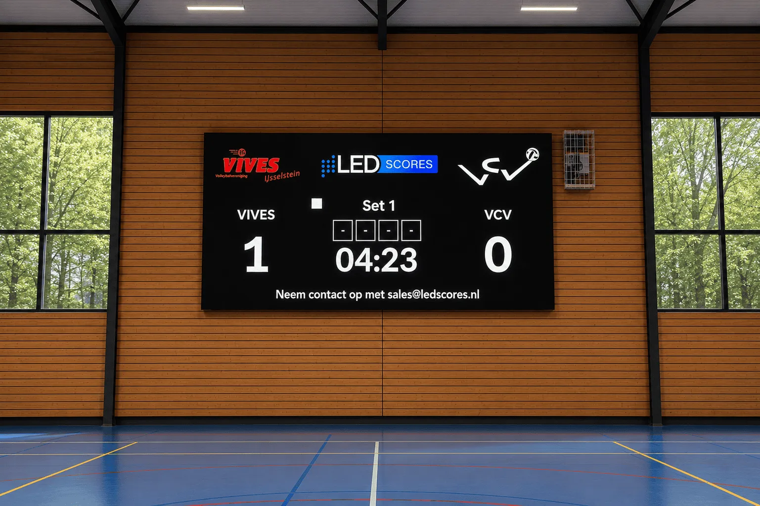 Scorebord in een sporthal